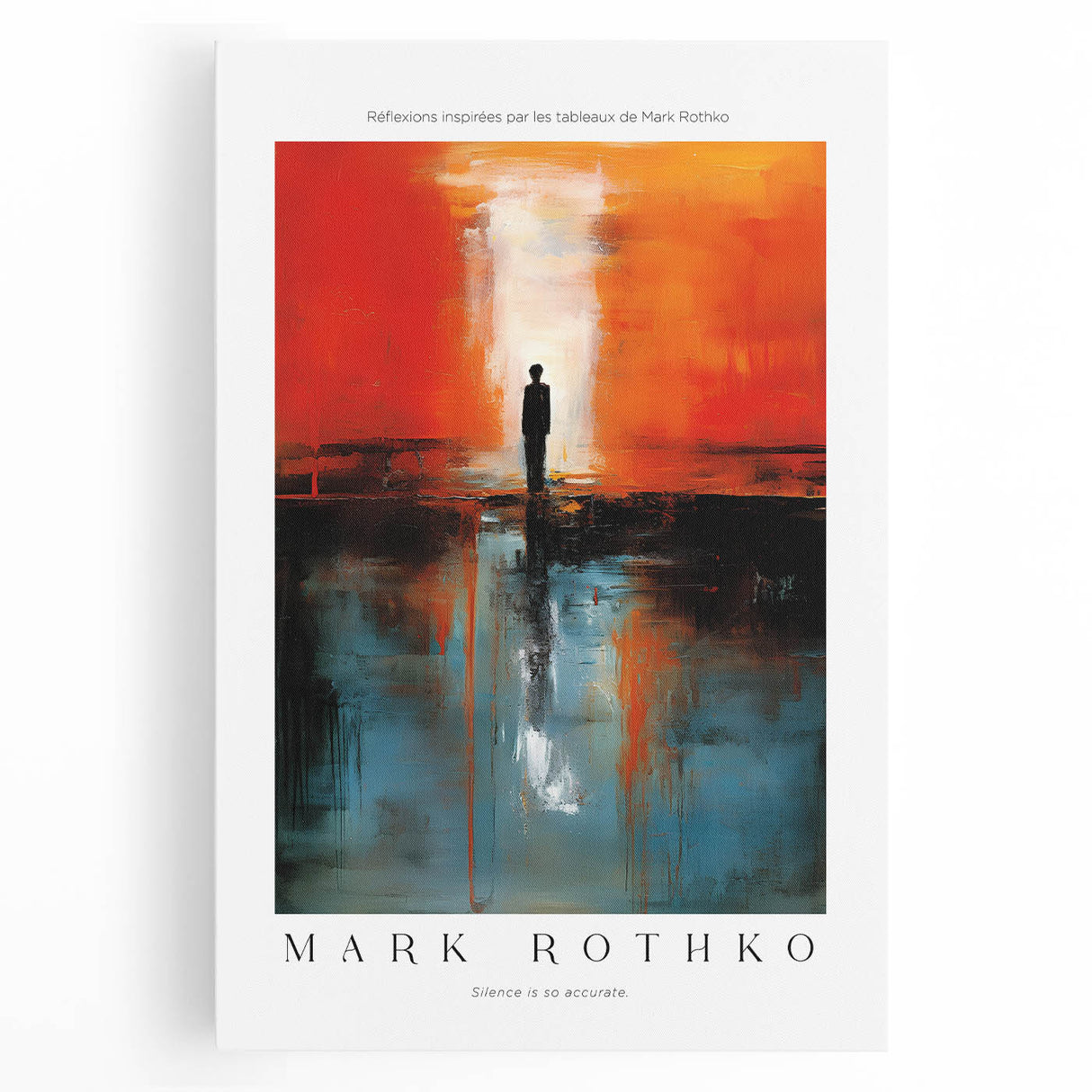 Abstract black and white Rothko-inspired large canvas, ideal for kitchen wall art.