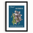 Australia Retro Travel Poster | Koala Wildlife Art Print
