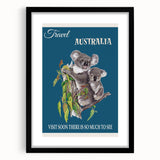 Australia Retro Travel Poster | Koala Wildlife Art Print