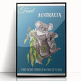 Australia Retro Travel Poster | Koala Wildlife Art Print