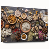 Rustic Spice & Herb Display - Kitchen Wall Art for Culinary Spaces