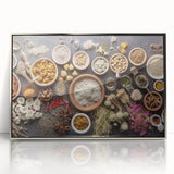 Rustic Spice & Herb Display - Kitchen Wall Art for Culinary Spaces