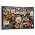 Rustic Spice & Herb Display - Kitchen Wall Art for Culinary Spaces