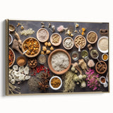 Rustic Spice & Herb Display - Kitchen Wall Art for Culinary Spaces