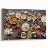 Rustic Spice & Herb Display - Kitchen Wall Art for Culinary Spaces