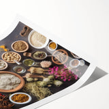 Rustic Spice & Herb Display - Kitchen Wall Art for Culinary Spaces