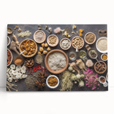 Rustic Spice & Herb Display - Kitchen Wall Art for Culinary Spaces