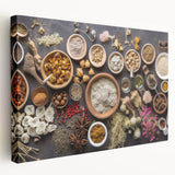 Rustic Spice & Herb Display - Kitchen Wall Art for Culinary Spaces