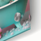 Bathroom Wall Decor - Cheerful Bird in Mini Tub