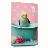 Bathroom Wall Decor - Cheerful Bird in Mini Tub