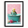 Bathroom Wall Decor - Cheerful Bird in Mini Tub
