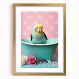 Bathroom Wall Decor - Cheerful Bird in Mini Tub