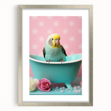 Bathroom Wall Decor - Cheerful Bird in Mini Tub