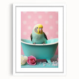 Bathroom Wall Decor - Cheerful Bird in Mini Tub