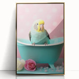 Bathroom Wall Decor - Cheerful Bird in Mini Tub