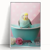 Bathroom Wall Decor - Cheerful Bird in Mini Tub
