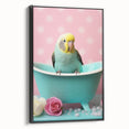 Bathroom Wall Decor - Cheerful Bird in Mini Tub
