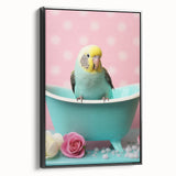 Bathroom Wall Decor - Cheerful Bird in Mini Tub