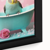 Bathroom Wall Decor - Cheerful Bird in Mini Tub
