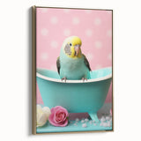 Bathroom Wall Decor - Cheerful Bird in Mini Tub