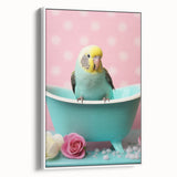 Bathroom Wall Decor - Cheerful Bird in Mini Tub