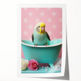 Bathroom Wall Decor - Cheerful Bird in Mini Tub