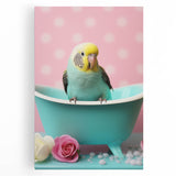 Bathroom Wall Decor - Cheerful Bird in Mini Tub