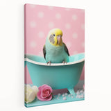 Bathroom Wall Decor - Cheerful Bird in Mini Tub