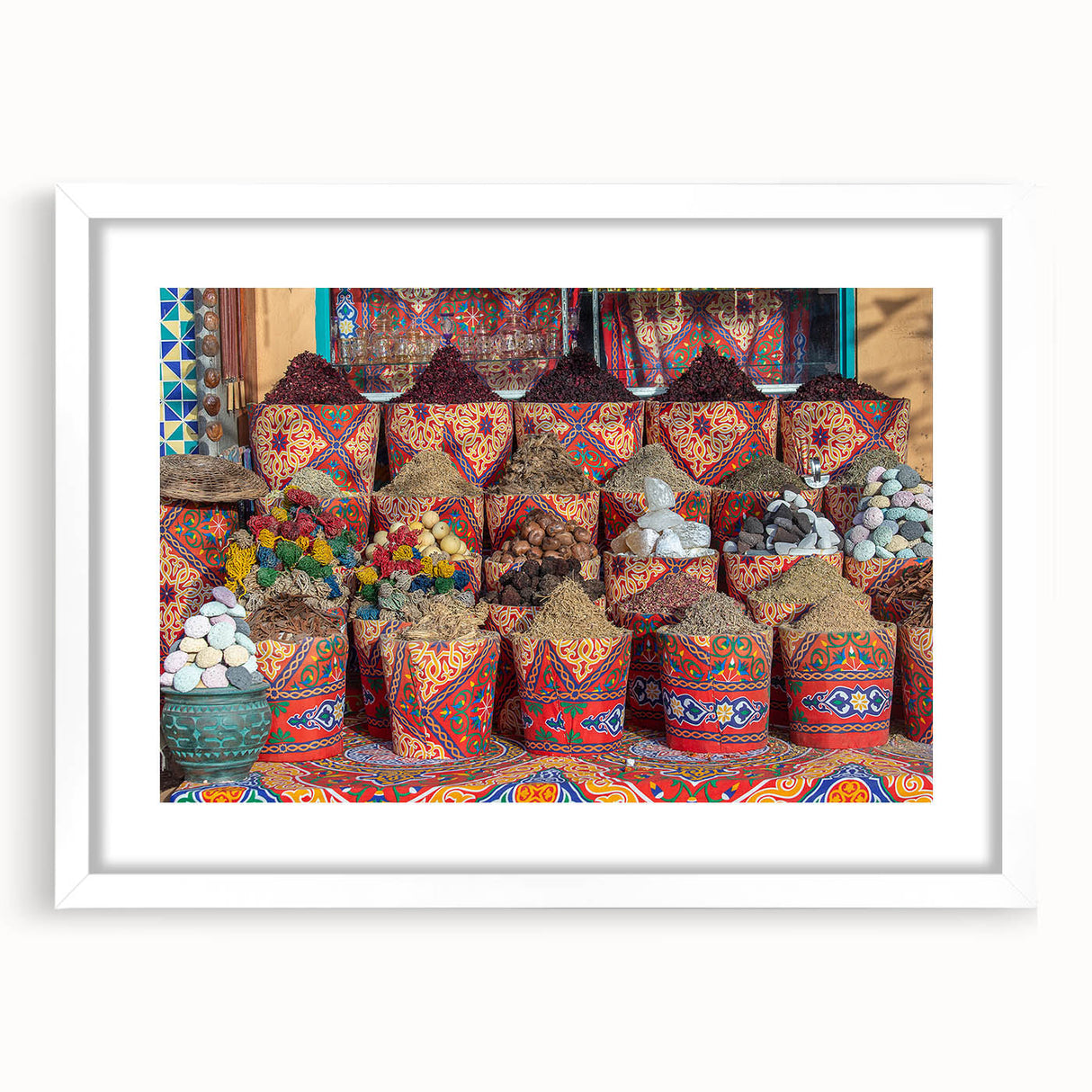 Extra large framed abstract art print of a textured Egyptian landscape in earthy tones, ideal for living room decor.