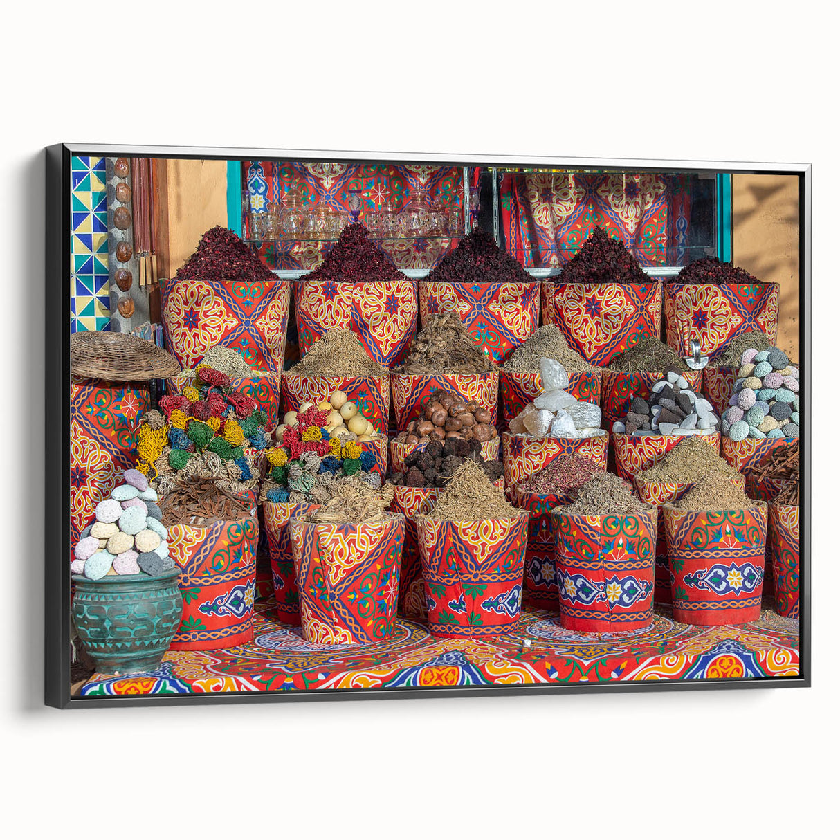 Framed canvas featuring a black and white vintage poster art of the Egyptian landscape, ideal for bedroom wall decor.