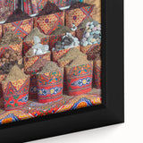 Extra large framed canvas featuring a textured depiction of the African scenery with vibrant, colorful art.