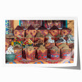 Rolled print of an Egyptian landscape featuring pyramids under a sunset sky, suited for art wall dining room.