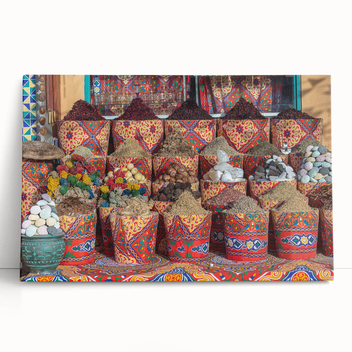 Black and white stretched canvas depicting Egyptian scenery, ideal for kitchen wall art or bedroom ambiance.