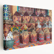 Large art of Egyptian scenery on stretched canvas, featuring earth tones, ideal for kitchen wall art.