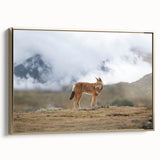 Framed canvas of a colorful Ethiopian landscape painting with vintage poster style, ideal for enhancing black wall art decor.