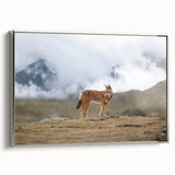 Vintage poster art of an Ethiopian landscape on a framed canvas, featuring vibrant colors, perfect for living room decor.