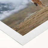 Art deco poster featuring an Ethiopian landscape in muted earth tones on rolled canvas, suitable for dining room decor.