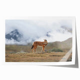 Ethiopian landscape with vibrant green and earth tones on a rolled canvas, suitable for art wall dining room.