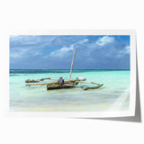 Extra large rolled print of a Kenyan landscape with vibrant greenery and distant mountains.