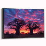 Black and white framed canvas featuring a vintage Madagascar landscape, ideal for bedroom decor.