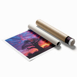 Extra large rolled print of Madagascar scenery with vibrant floral elements.