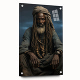 Acrylic glass print of a Mali landscape in muted earth tones, ideal for dining room decor.