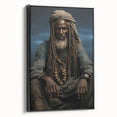 Black and white landscape art painting of African scenery on framed canvas, suitable for bedroom decor.