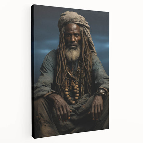 Large canvas print depicting a serene Mali landscape in earthy tones, ideal for kitchen wall art.