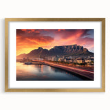 Abstract art print of an African landscape in muted earth tones on a framed canvas, suitable for dining room decor.