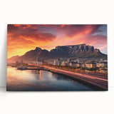 Black and white stretched canvas of an African savannah landscape, ideal for kitchen wall art.