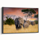 Black and white framed canvas of a Tanzanian landscape, ideal for bedroom wall decor.