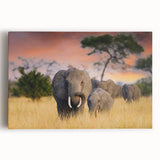 Large black and white canvas print of an African savannah scene, ideal for kitchen wall art.
