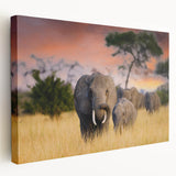 Serene Tanzanian landscape on a large stretched canvas, featuring earthy tones, ideal for kitchen wall art.