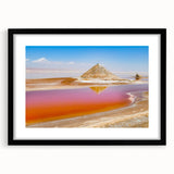 Extra large abstract art print depicting a colorful, textured scene of Tunisia on a framed canvas.